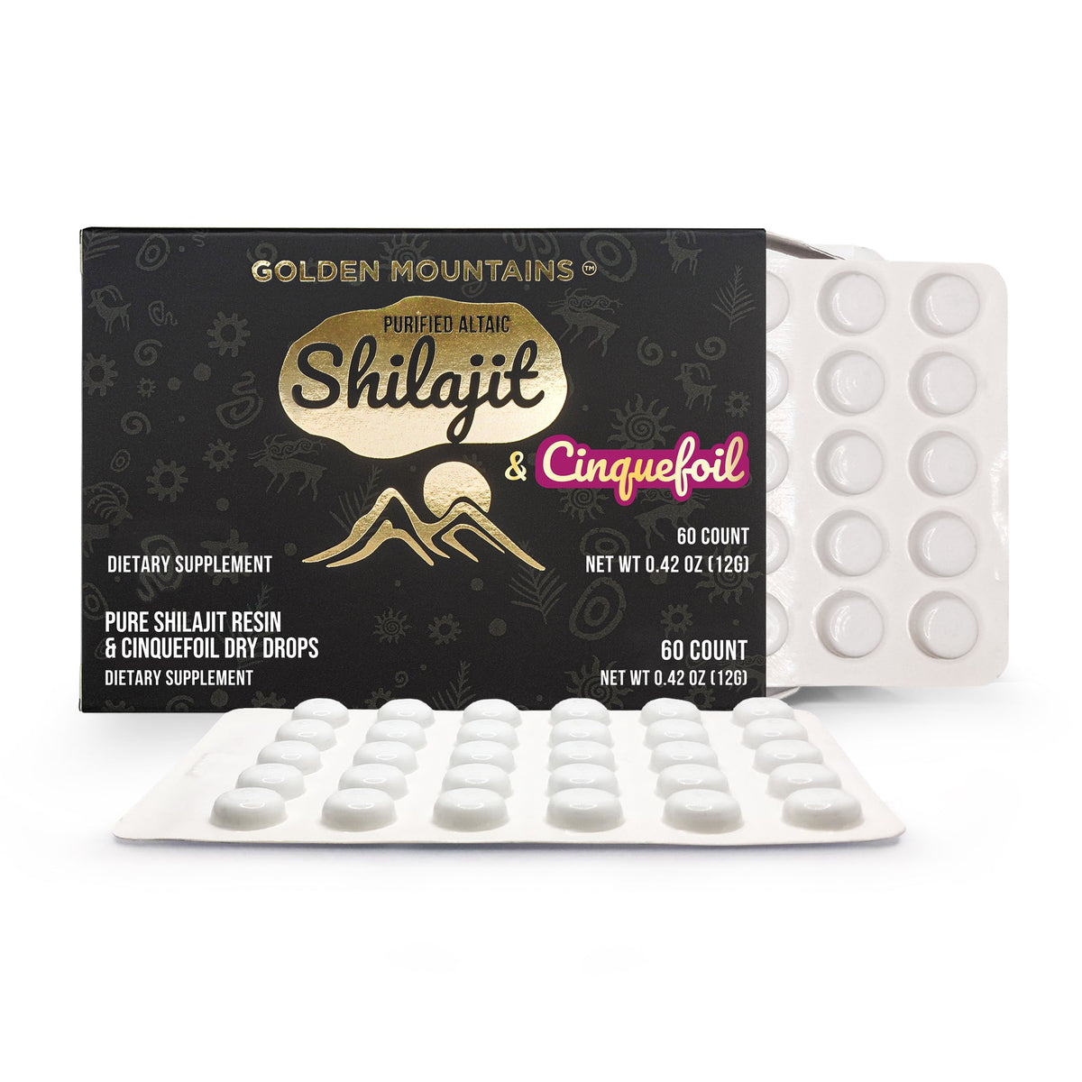 Siberian Green Pure Altai Shilajit Resin w Cinquefoil Herb Extract – 180 Dry Drops (3-Pack)