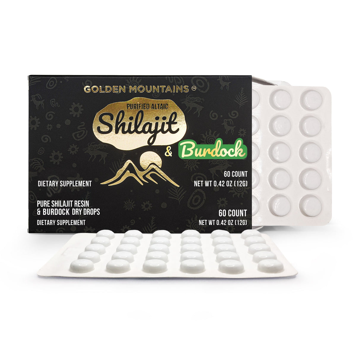 Siberian Green Pure Altai Shilajit Resin w Burdock Root Extract – 180 Dry Drops (3-Pack)