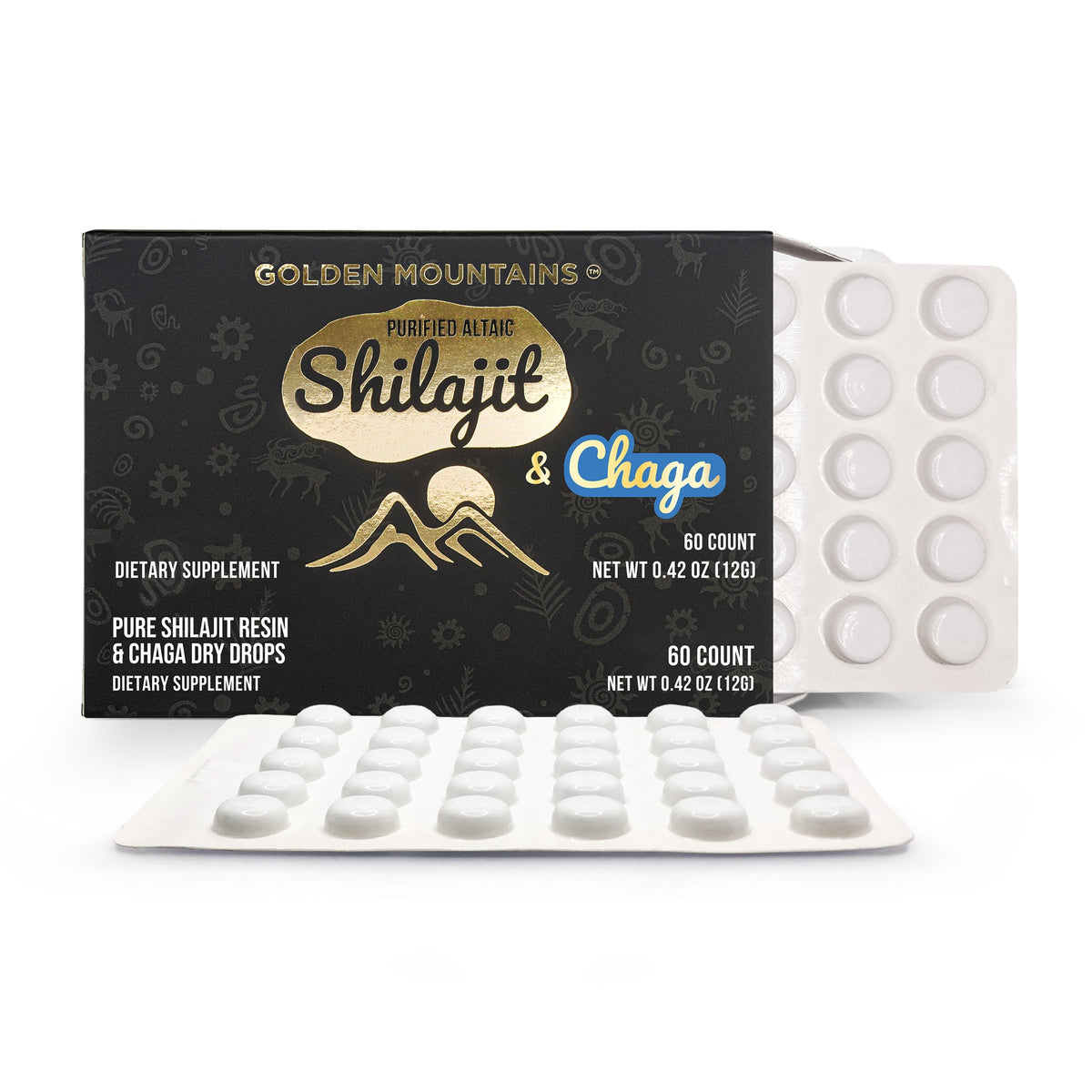 Siberian Green Pure Altai Shilajit Resin w Chaga Birch Extract – 180 Dry Drops (3-Pack)
