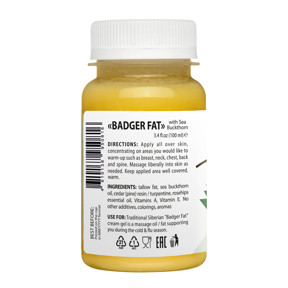 Badger Fat Cream with Sea Buckthorn & Pine Resin – Natural Siberian Remedy