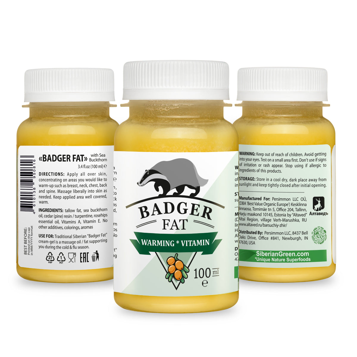 Badger Fat Cream with Sea Buckthorn & Pine Resin – Natural Siberian Remedy