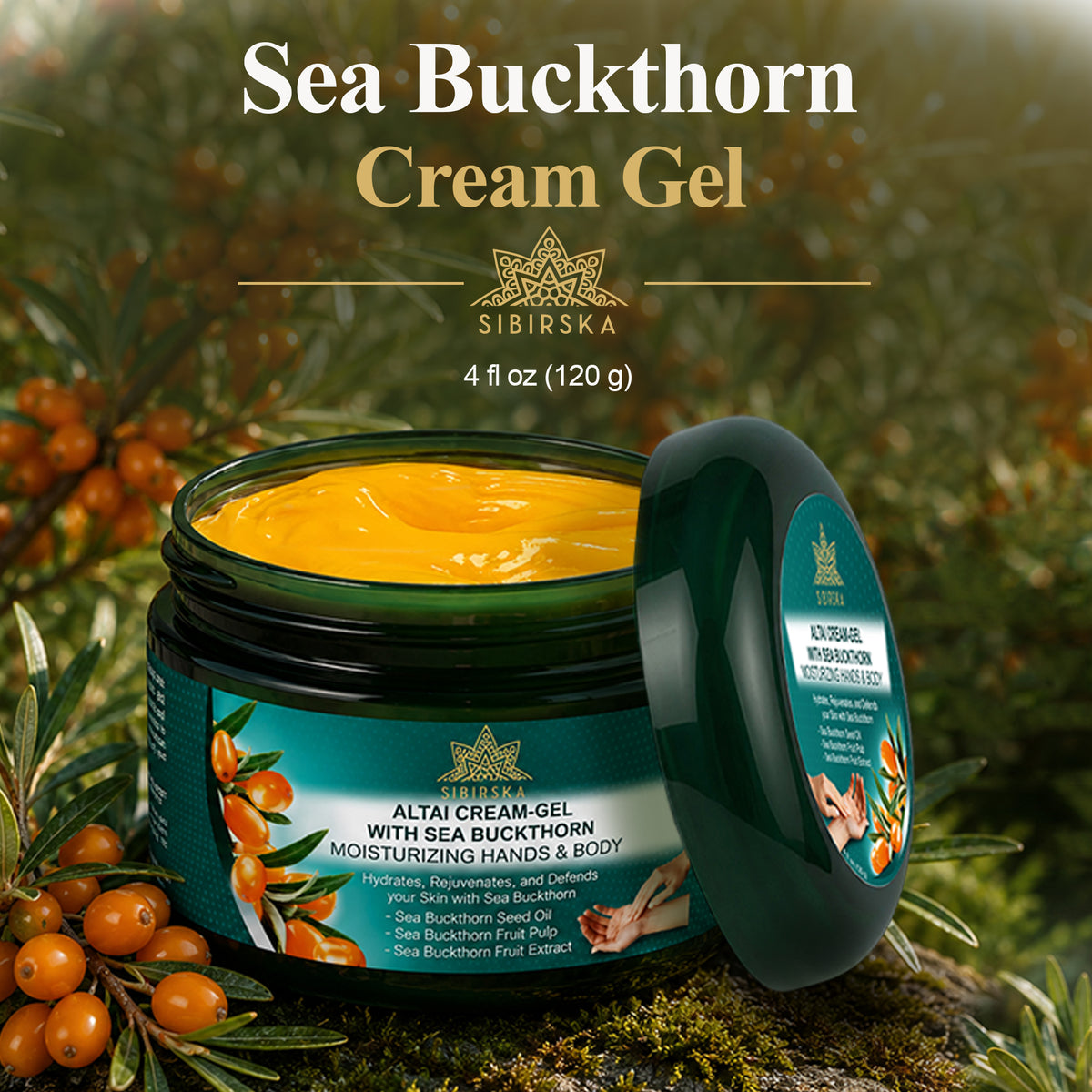 Sibirska Altai Sea Buckthorn Omega 7 Cream Gel 120 g for Dry Skin