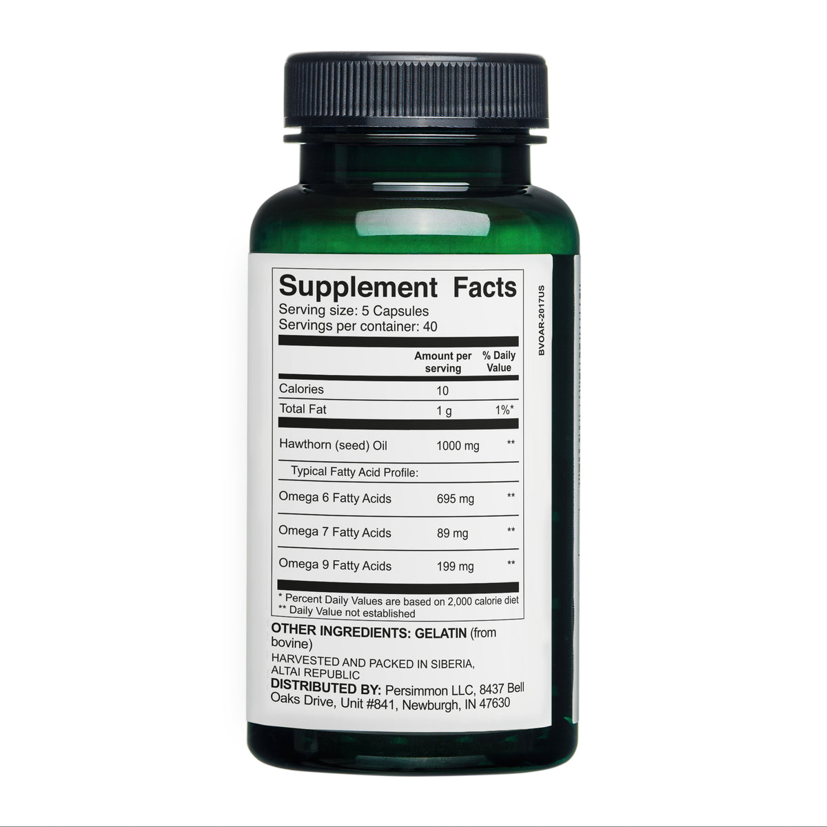 Capsules d&#39;huile de graines d&#39;aubépine verte de Sibérie 200 gélules Récoltées à l&#39;état sauvage en Sibérie Altaï Pressées à froid non raffinées 