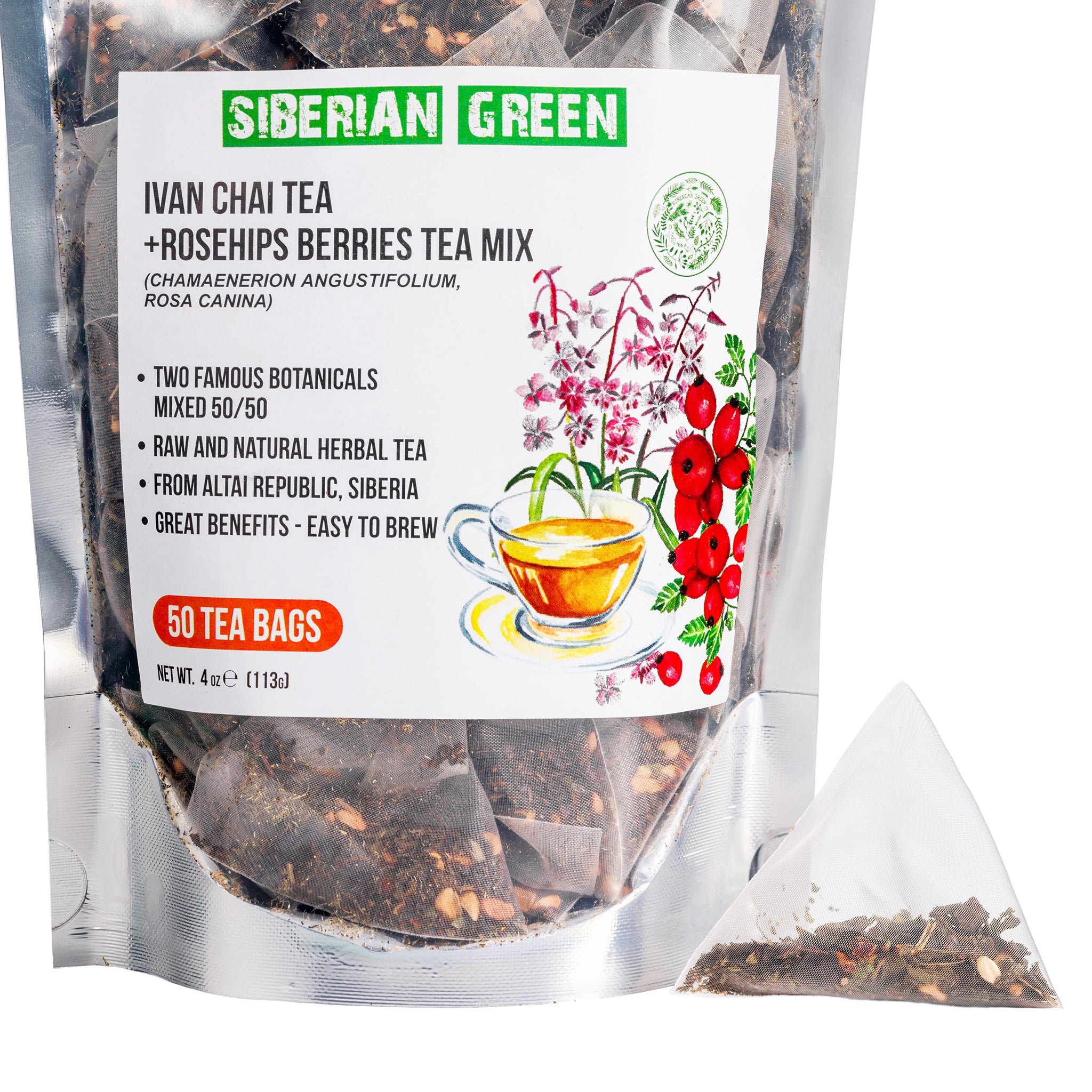Ivan Chai Tea Ivan Chai & Rosehip Tea – 50 Bags | Siberian Green - Siberian Green Canada