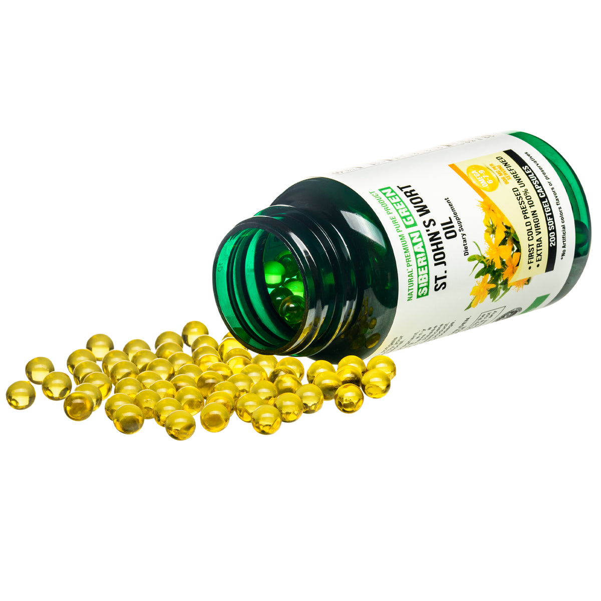 Siberian St. John&#39;s Wort Oil Capsules – 200 Softgels | Cold Pressed &amp; Unrefined