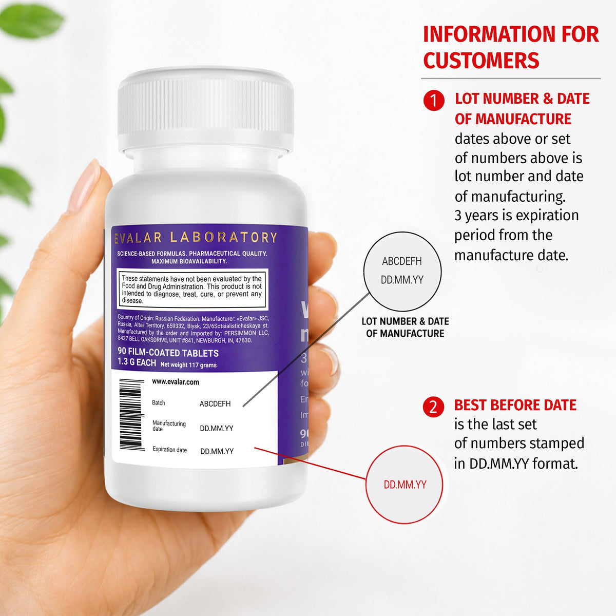 Evalar Womens Multivitamin 90 Tablets Vitamins, Minerals and Herbal Complex