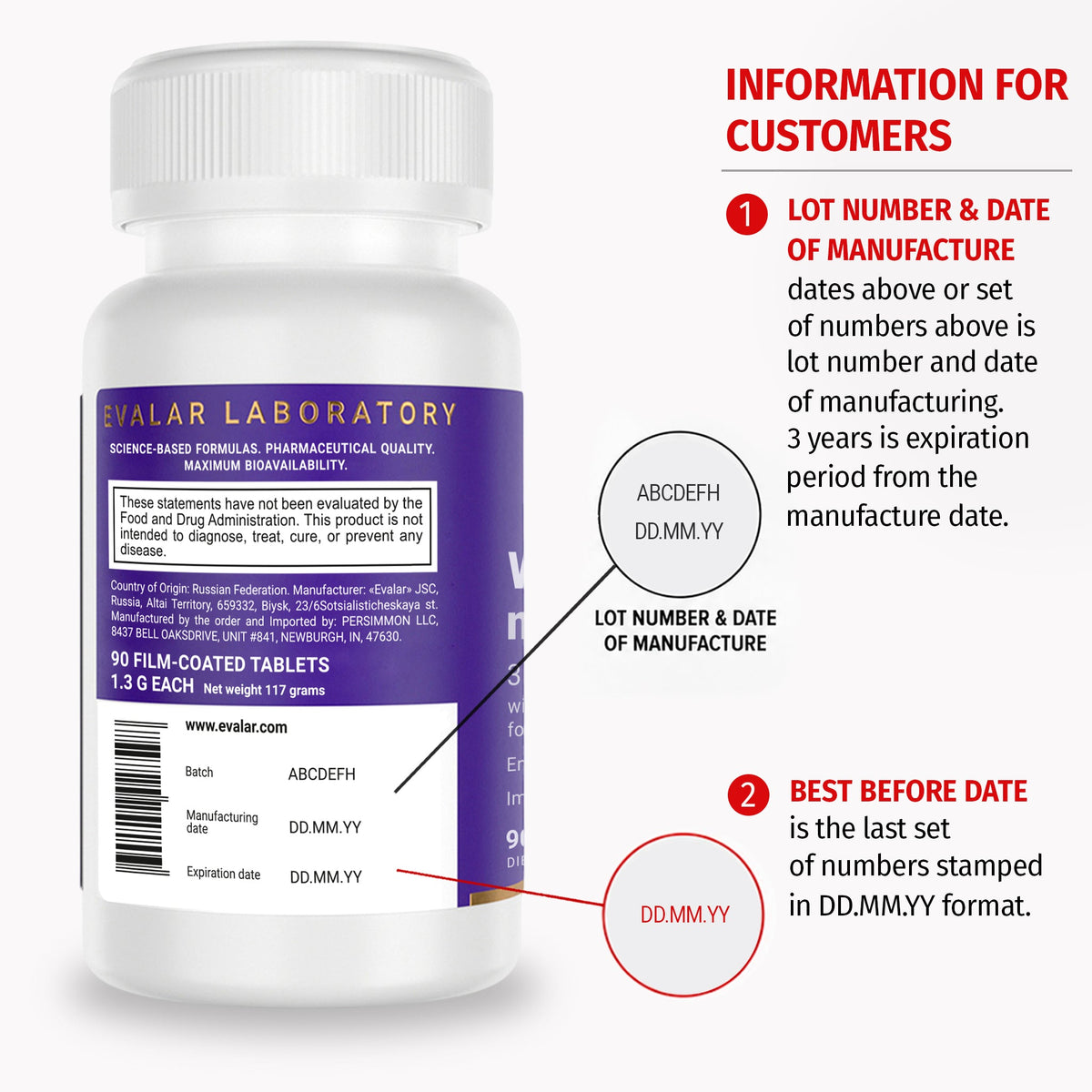 Evalar Womens Multivitamin 90 Tablets Vitamins, Minerals and Herbal Complex