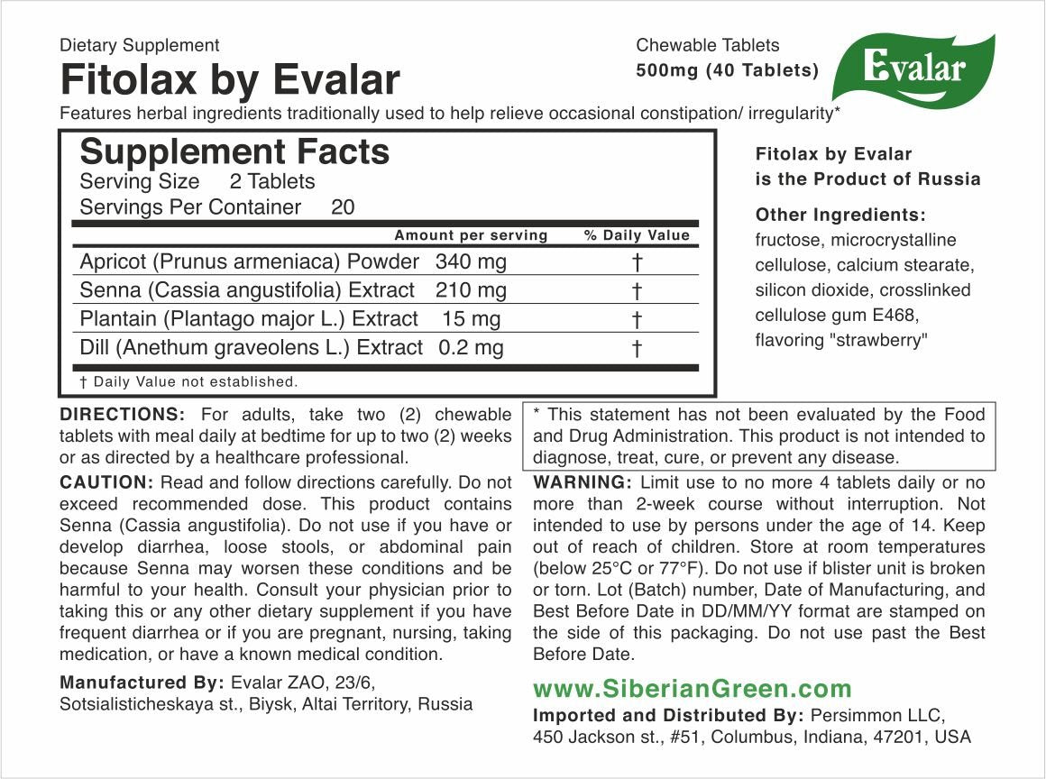 Fitolax Phytolax Evalar 40