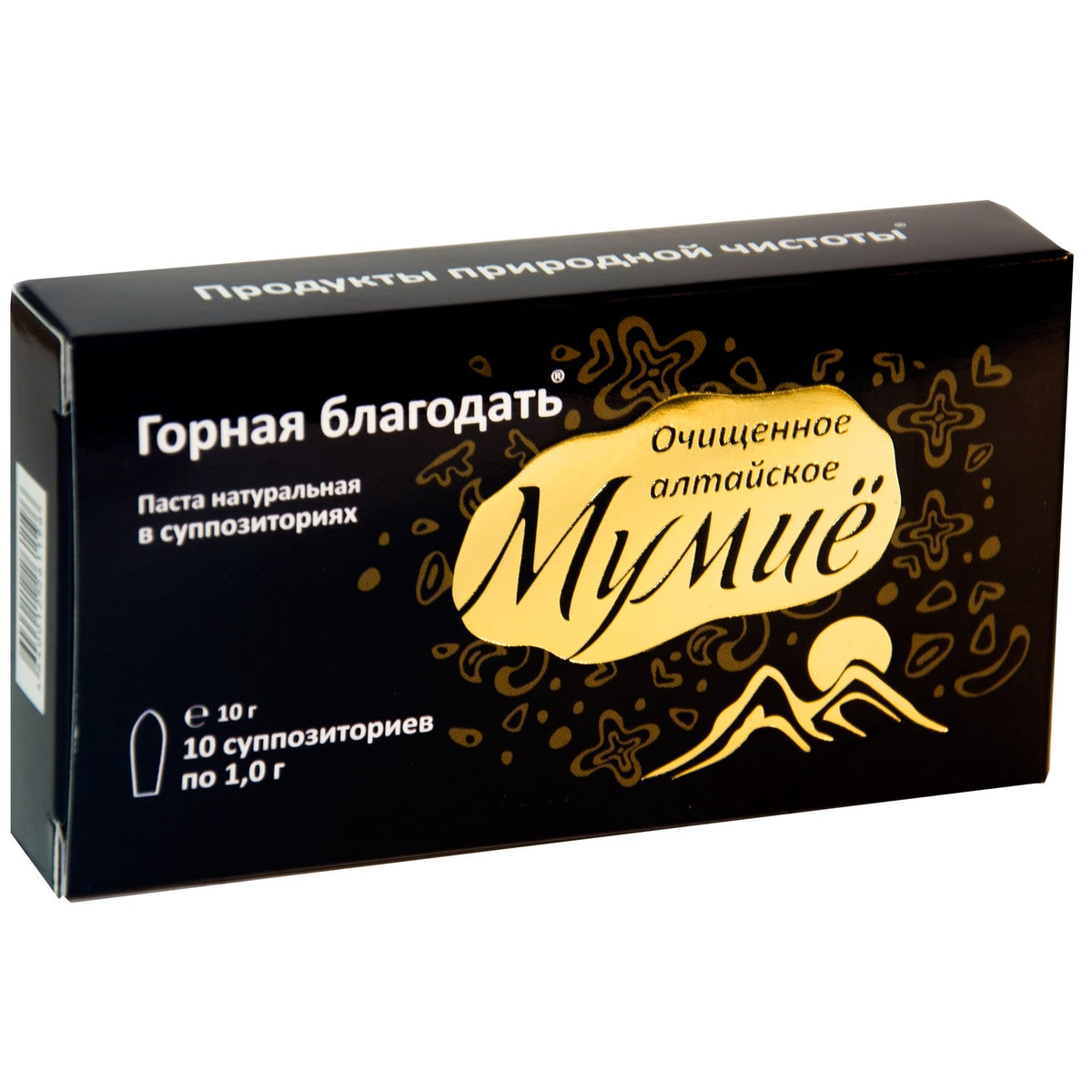 Baume crème Shilajit Pure Premium &#39;Mountain Grace&#39; sous forme de capsule cylindrique 10 grammes (10 unités x 1 gramme chacune)